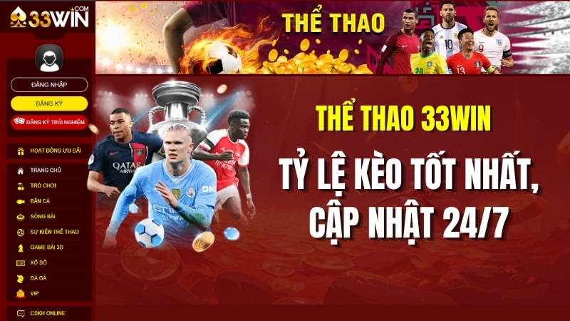 Cá Cược Thể Thao 33WIN – Tỷ Lệ Kèo Tốt Nhất, Cập Nhật 24/7